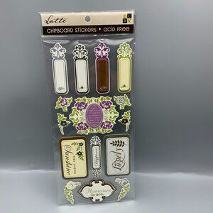 NEW in Package DCWV Chipboard Stickers LATTE Style